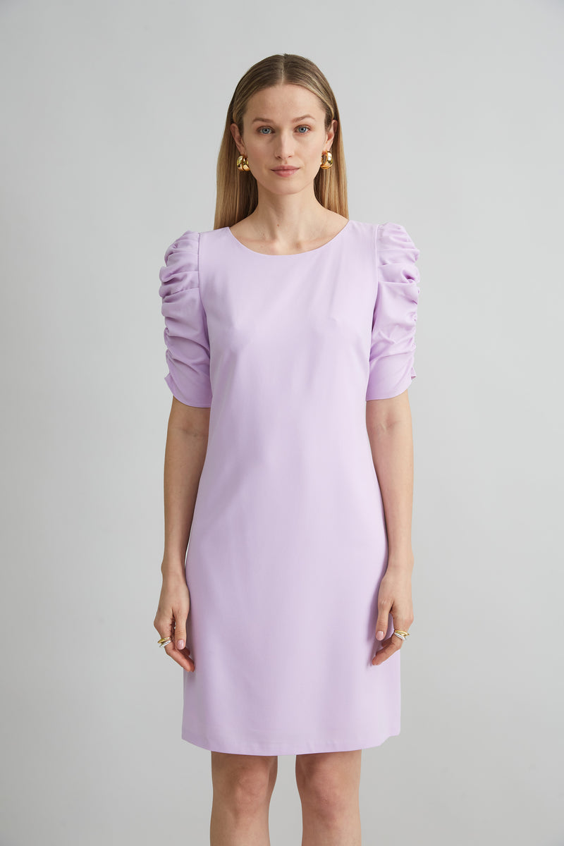 Ruched Sleeve Shift Dress