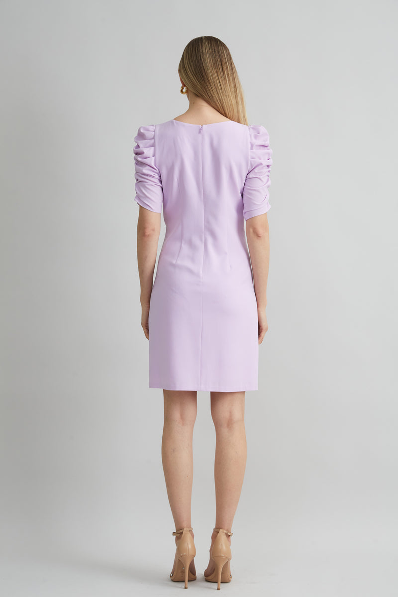 Ruched Sleeve Shift Dress