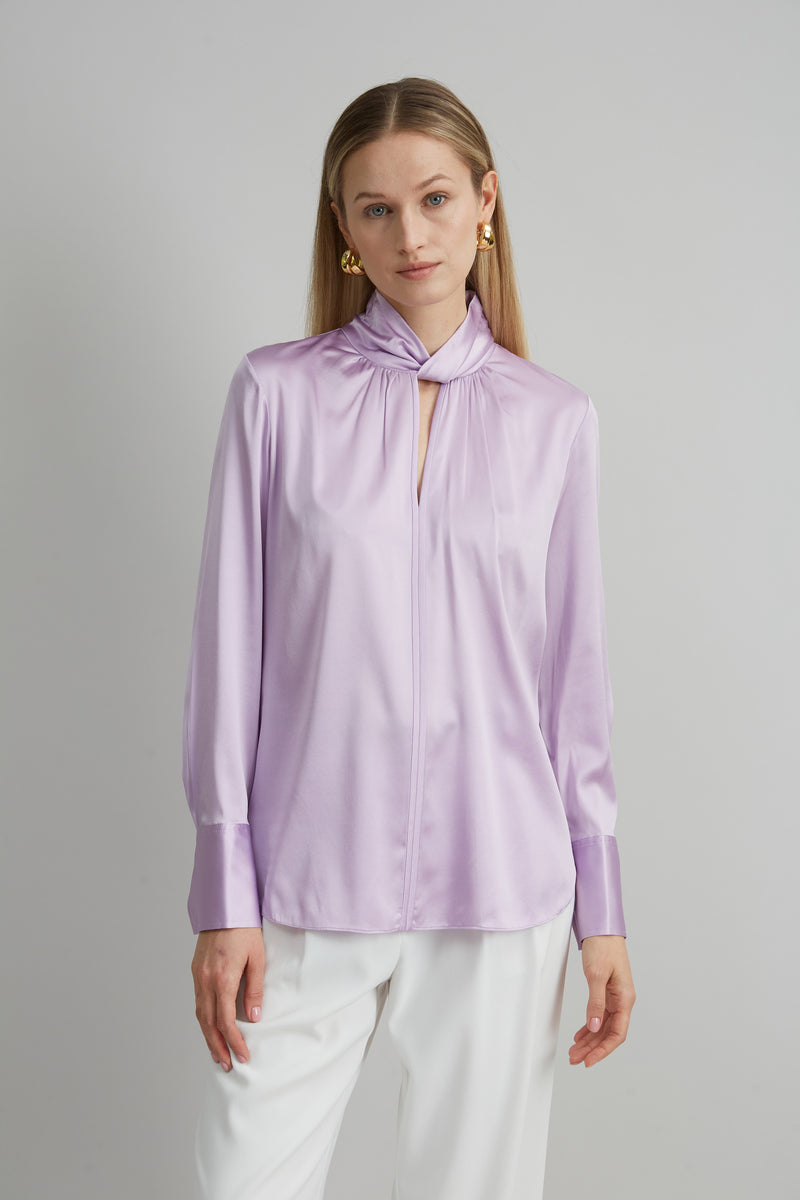 Silk Satin Twist Shirt