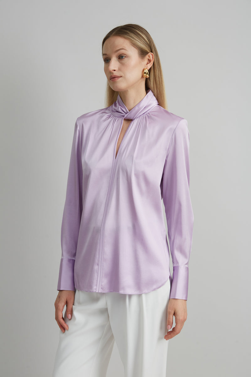 Silk Satin Twist Shirt