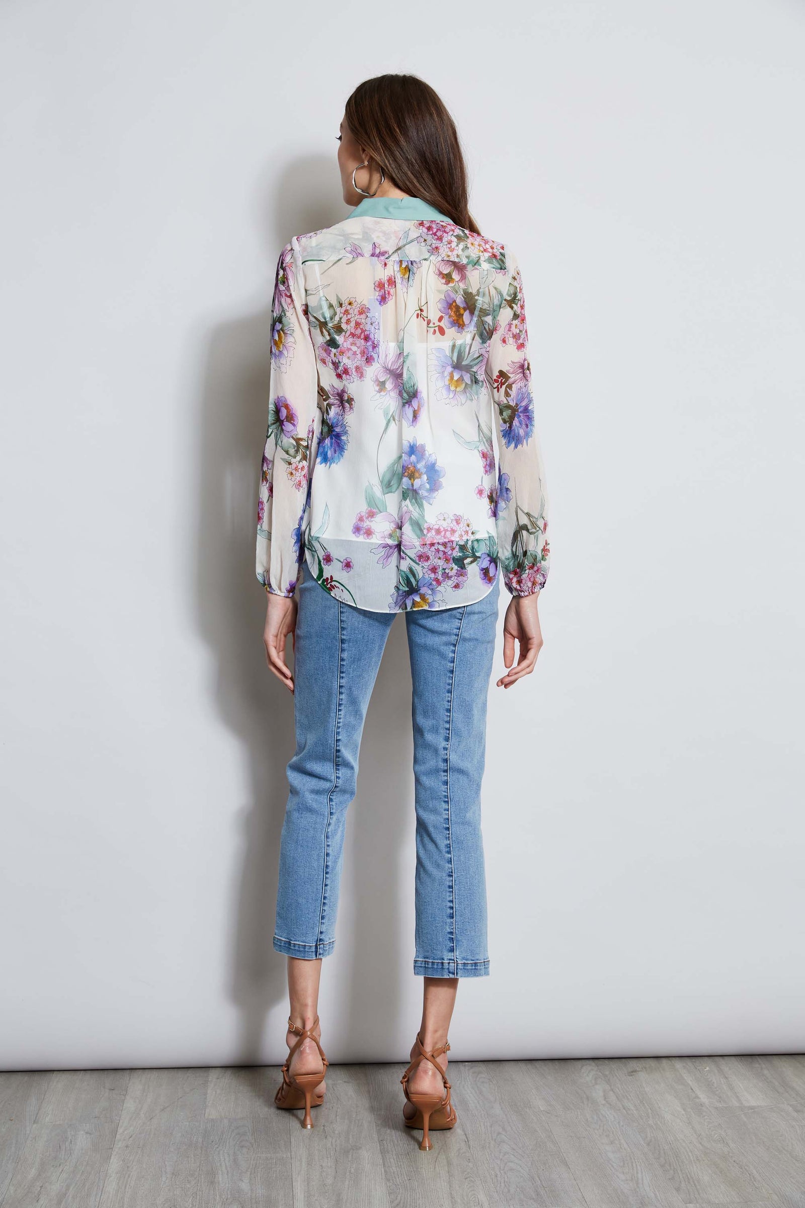 Elie Tahari Millie Floral Blouse good size M