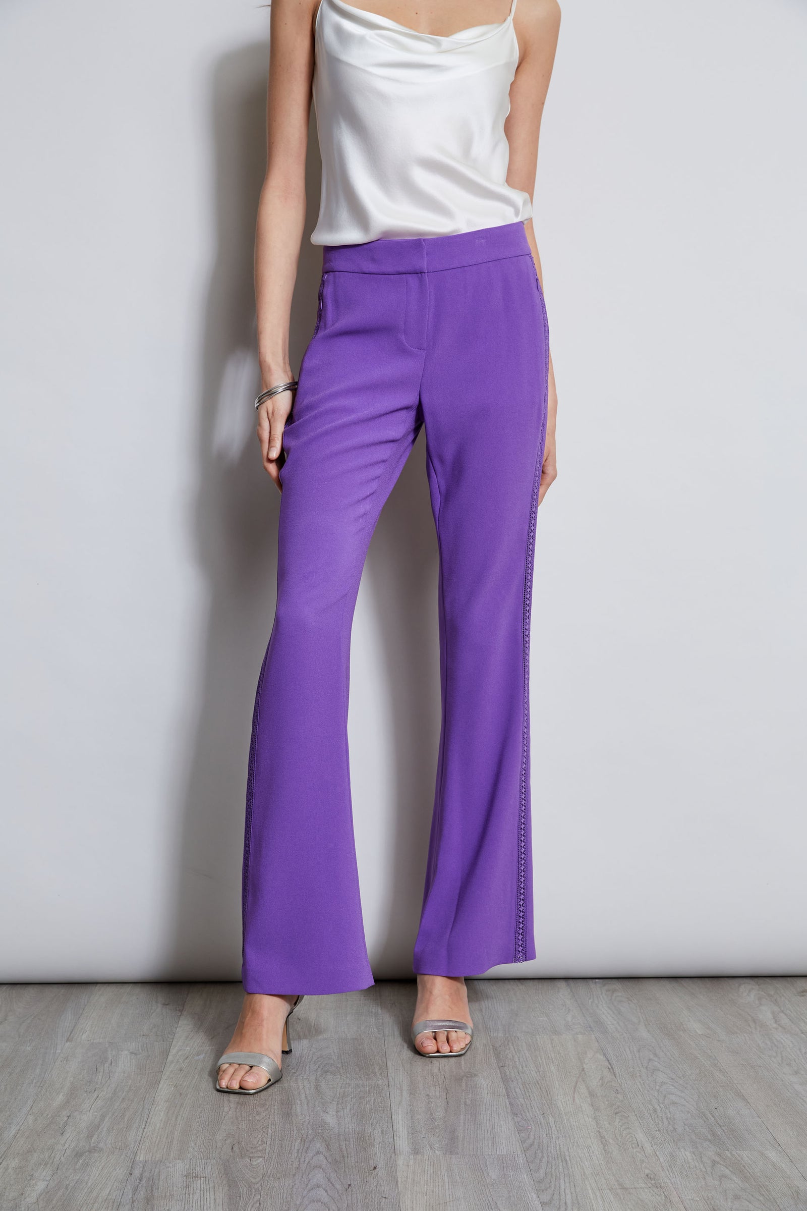 Purple flare shops pants