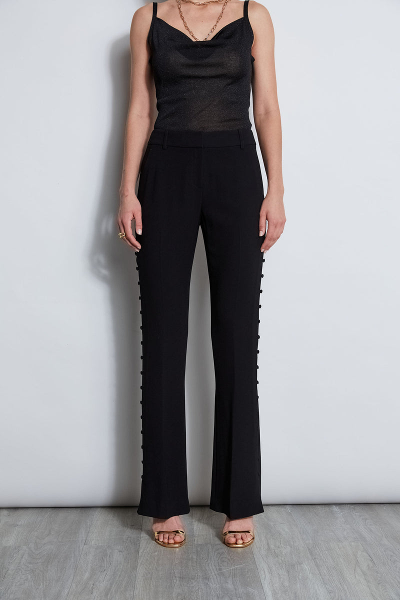 Side Button Crepe Pant