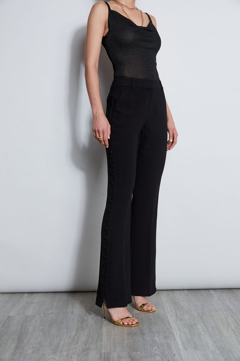 Side Button Crepe Pant