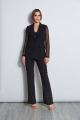 Side Button Crepe Pant