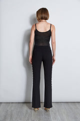 Side Button Crepe Pant