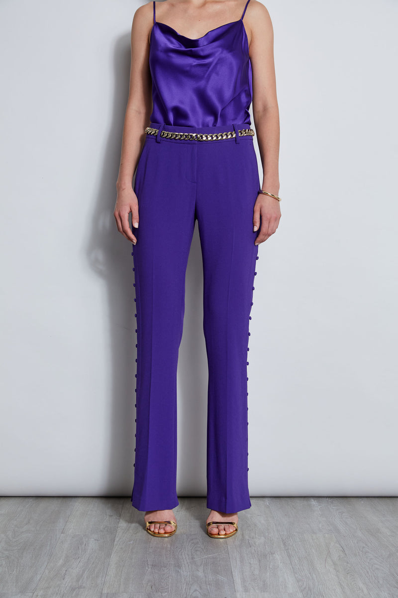 Side Button Crepe Pant