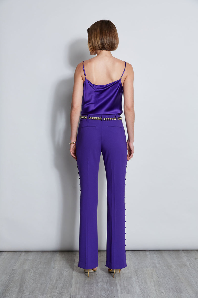 Side Button Crepe Pant