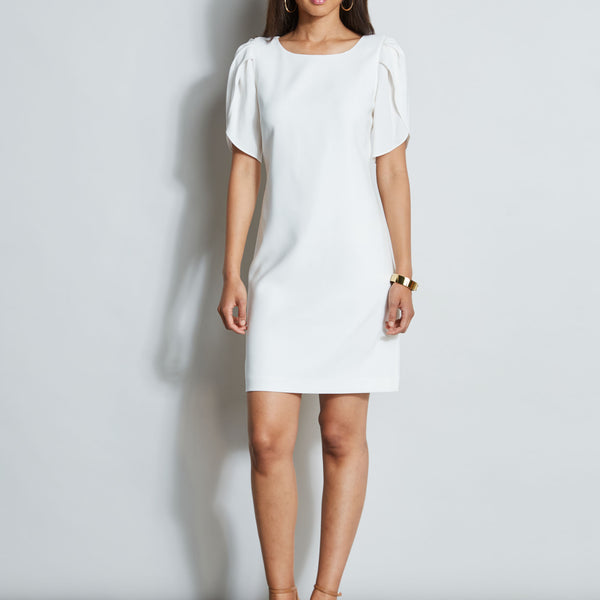 Tahari cap sleeve hot sale crepe sheath dress