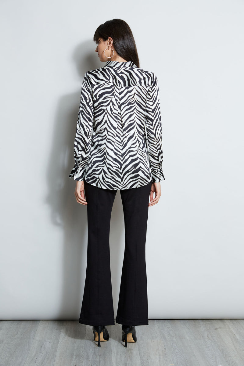Zebra Print Short Sleeve Shirt Long Pant Suits – AROLORA
