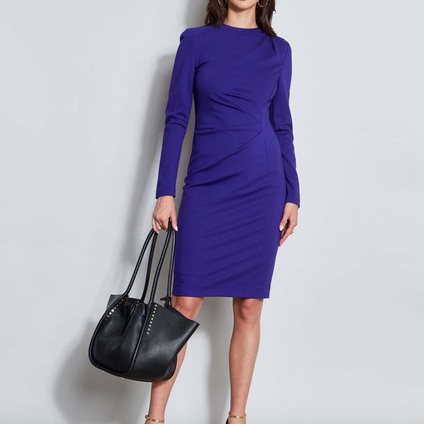 Elie Tahari $348 Judy Sheath Sleeveless Ponte Knit Peplum Frill Pencil Dress 6 2024