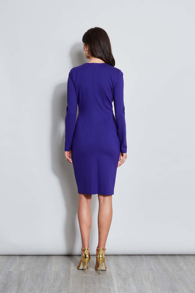 Ruched Long Sleeve Knit Dress