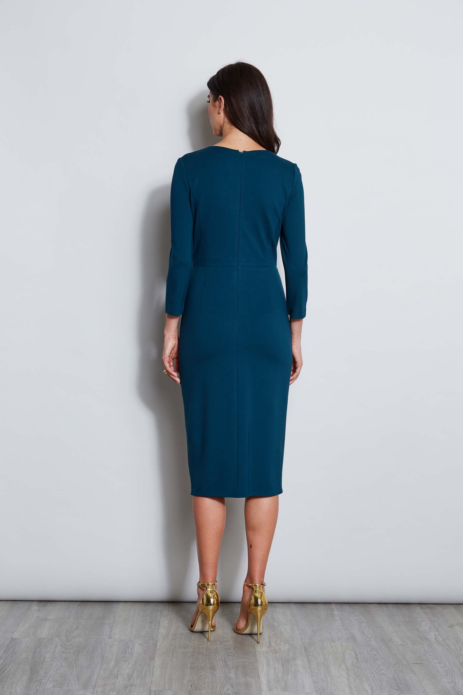 Turquoise Sleeveless Elie orders Tahari Leather Dress.