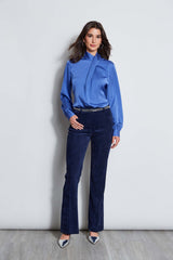 Silk Draped Neck Shirt