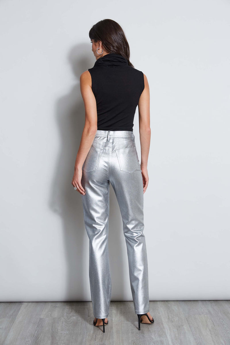 Metallic Stretch Twill Jeans