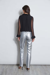 Metallic Stretch Twill Jeans