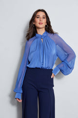 Silk Twist Keyhole Shirt