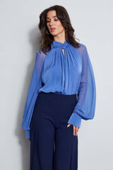 Silk Twist Keyhole Shirt