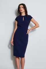 Crepe Keyhole Dart Dress