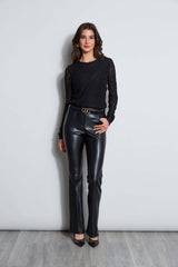 Vegan Leather Seam Pant