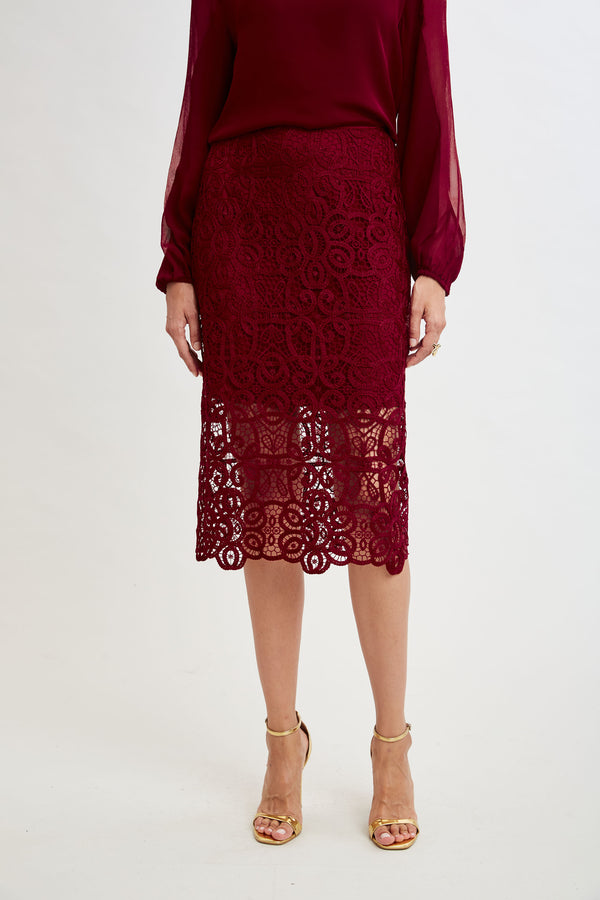 Crochet Lace Midi Skirt