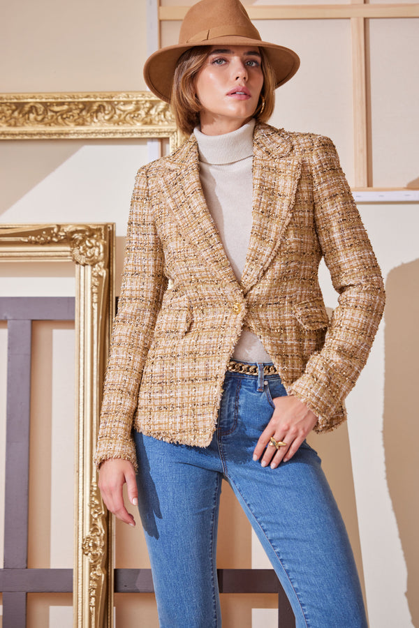 Metallic Tweed Blazer