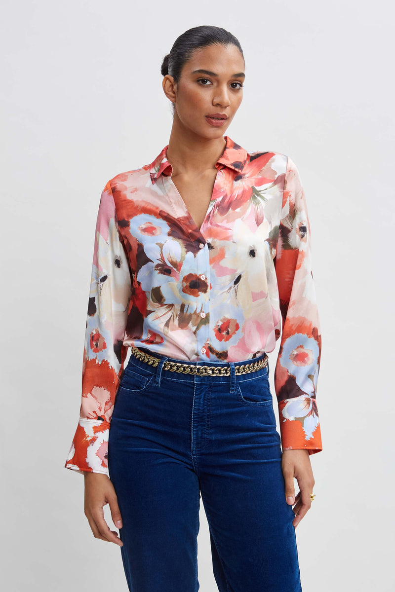 Silk Satin Wintergarden Shirt