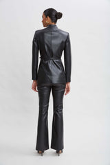 Vegan Leather Belted Blazer