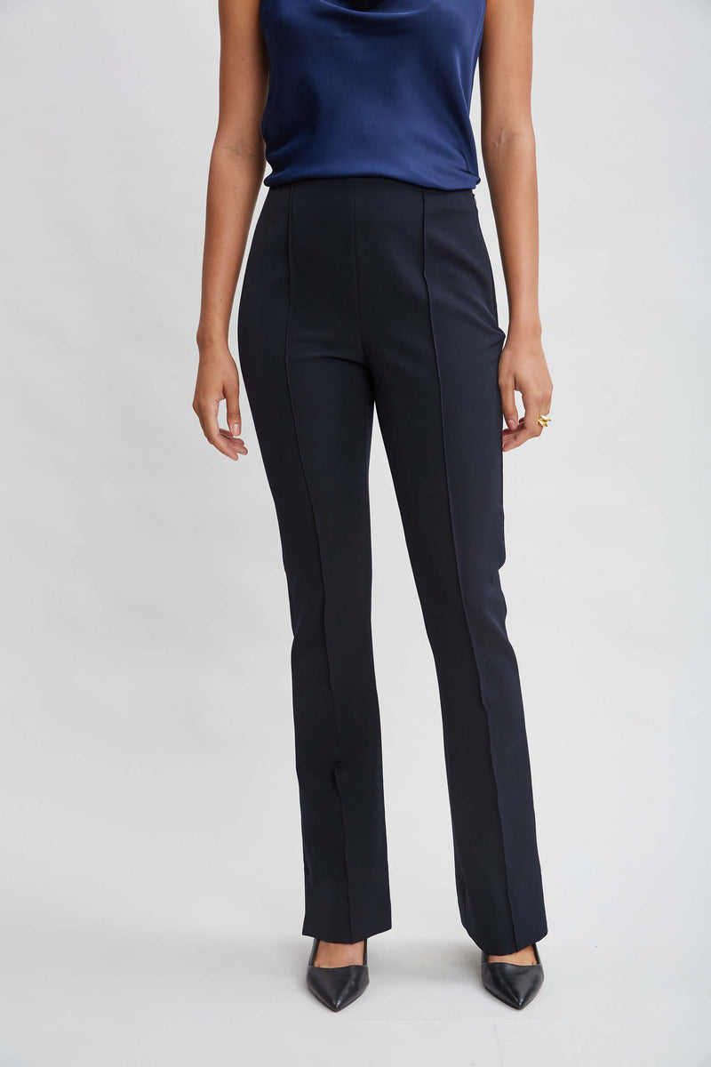 Crepe Seam Slit Flare Pant