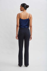 Crepe Seam Slit Flare Pant