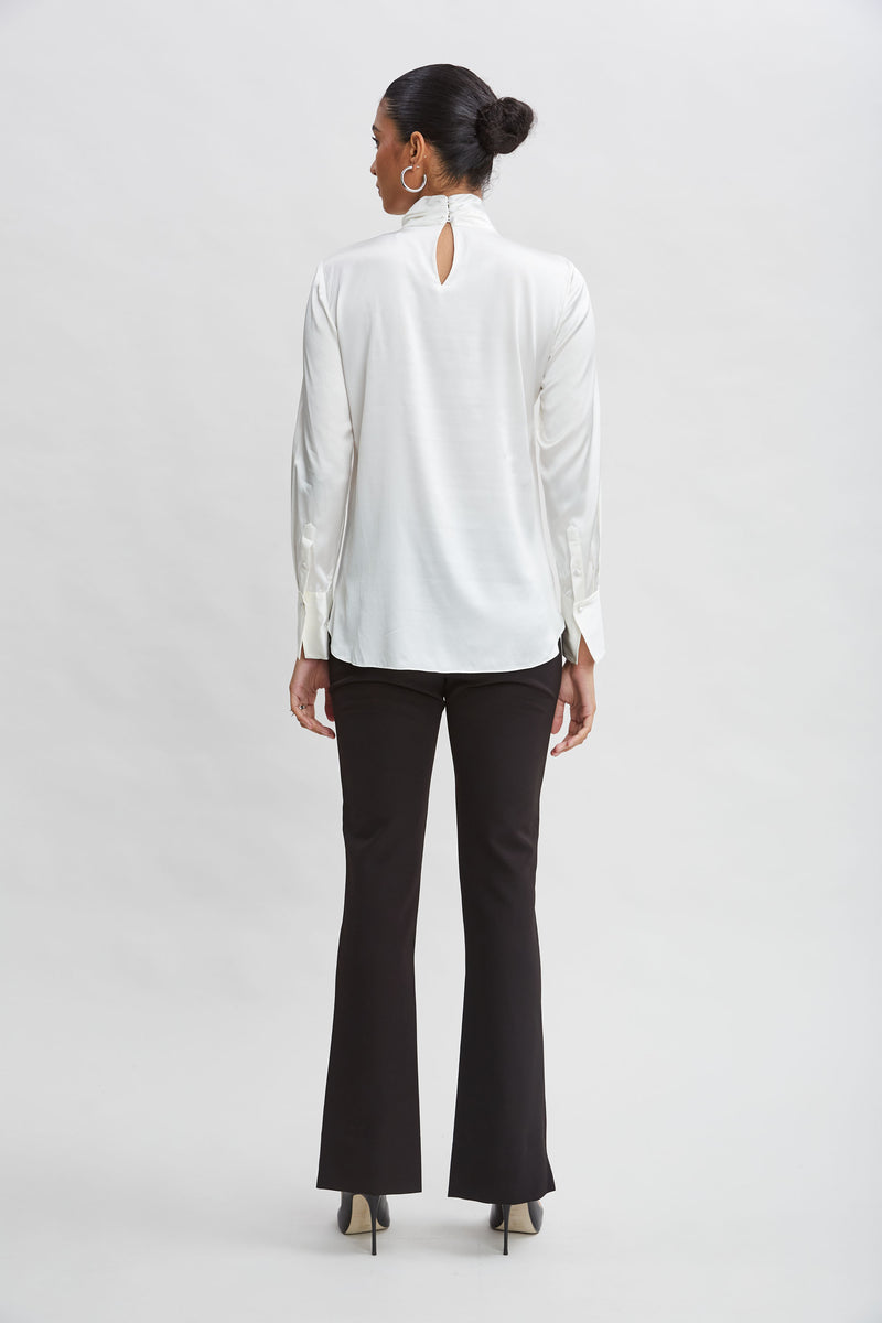 Silk Twist Neck Shirt