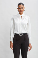 Silk Twist Neck Shirt