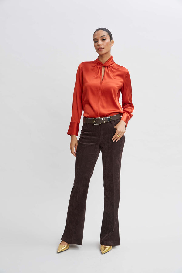 Silk Twist Neck Shirt