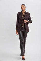 Crinkle Chiffon Safari Blouson Shirt