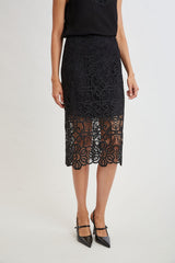 Crochet Lace Midi Skirt