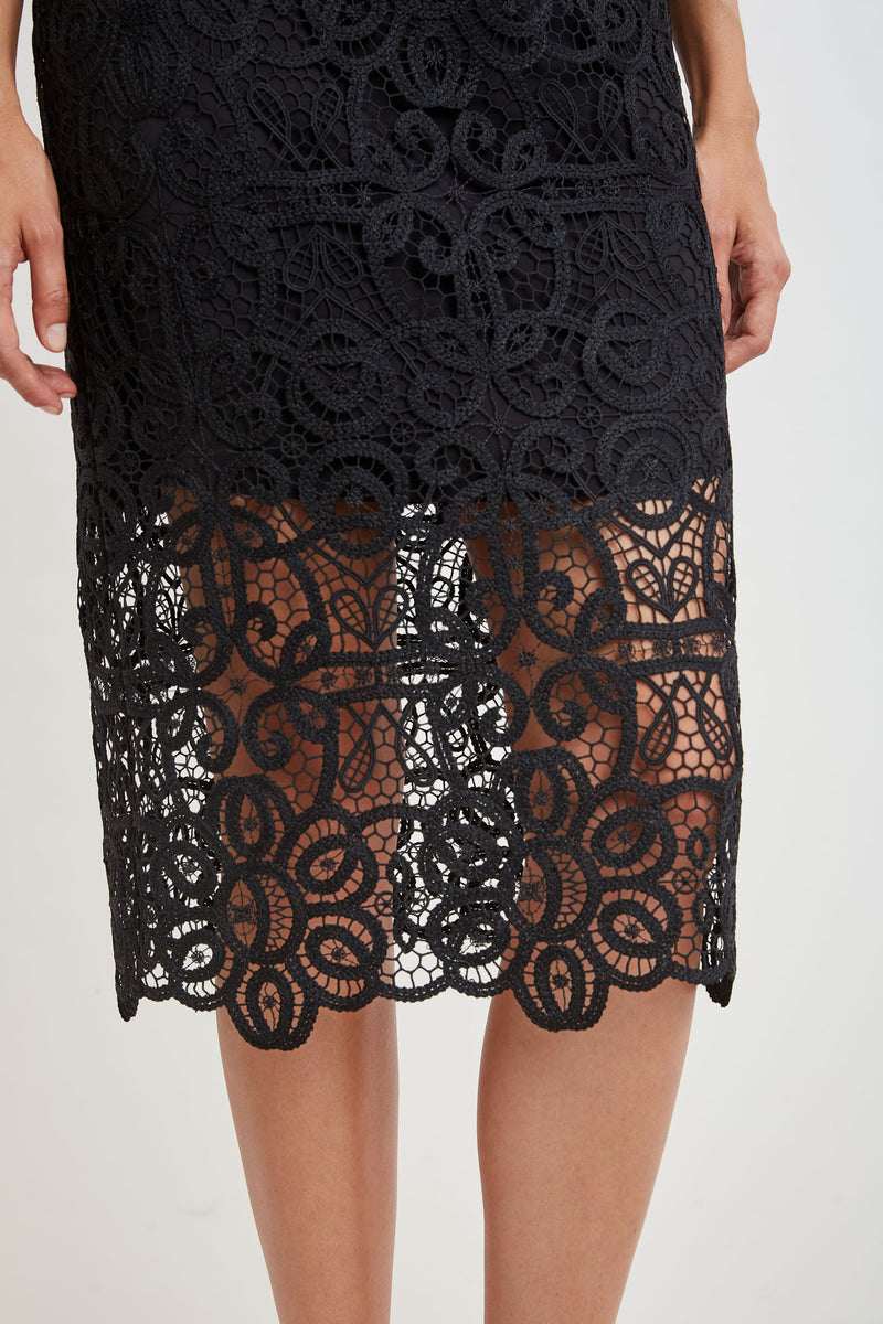 Crochet Lace Midi Skirt