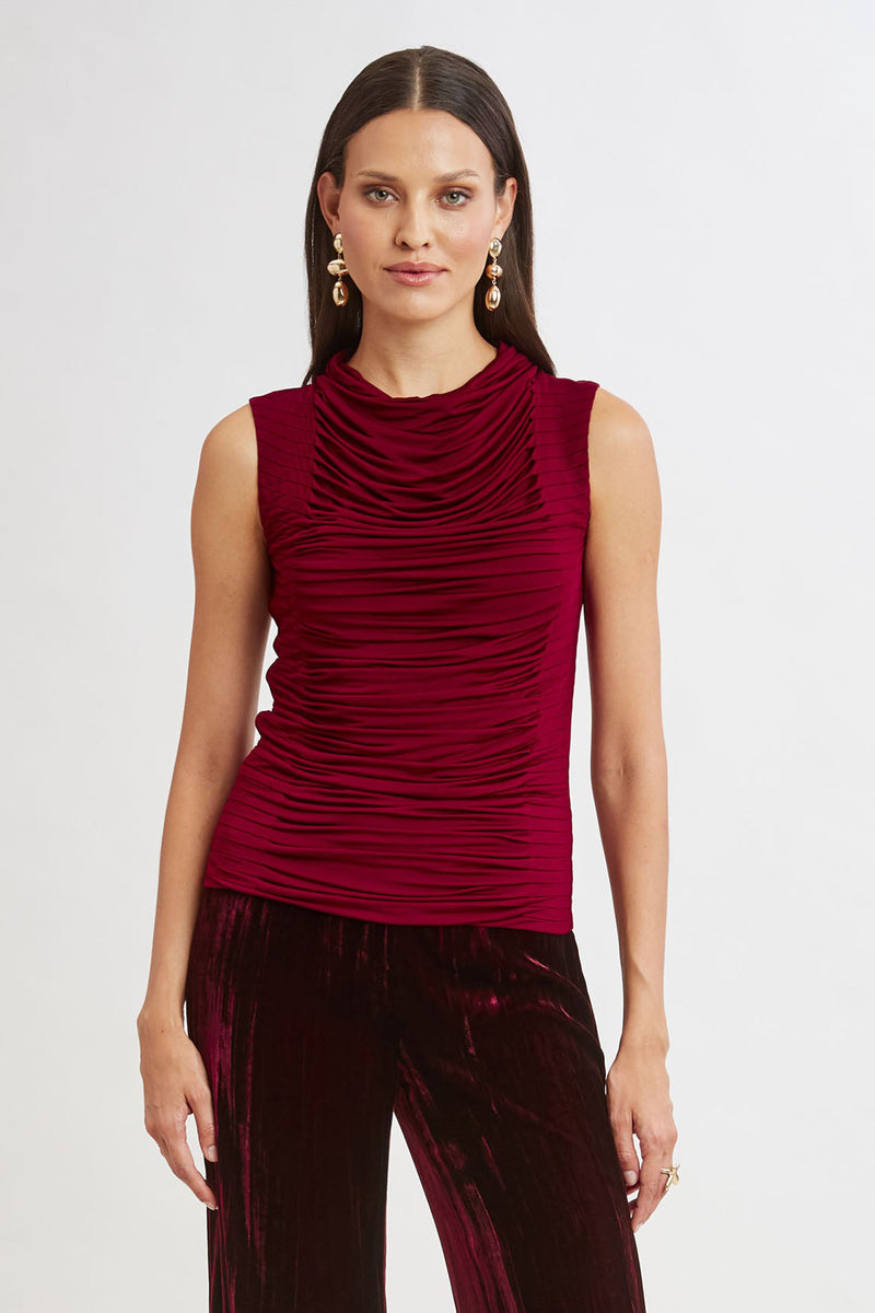 Pleat Detail Matte Jersey Knit