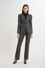 Fit & Flare Metallic Tweed Pant