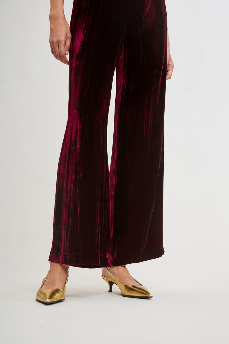 Plisse Velvet Fluid Pant