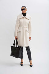 Wool Belted Panel Coat