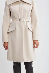 Wool Belted Panel Coat