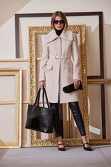 Wool Belted Panel Coat