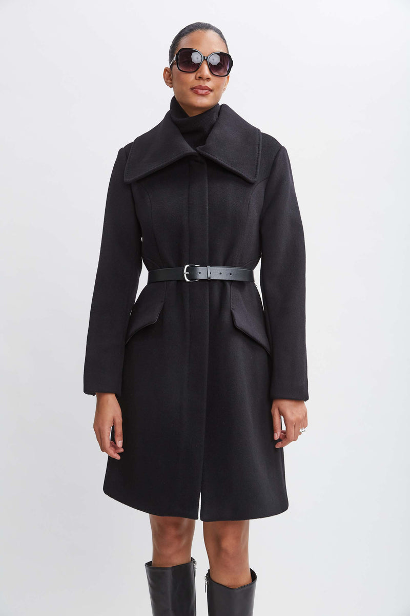 Wool Belted Panel Coat