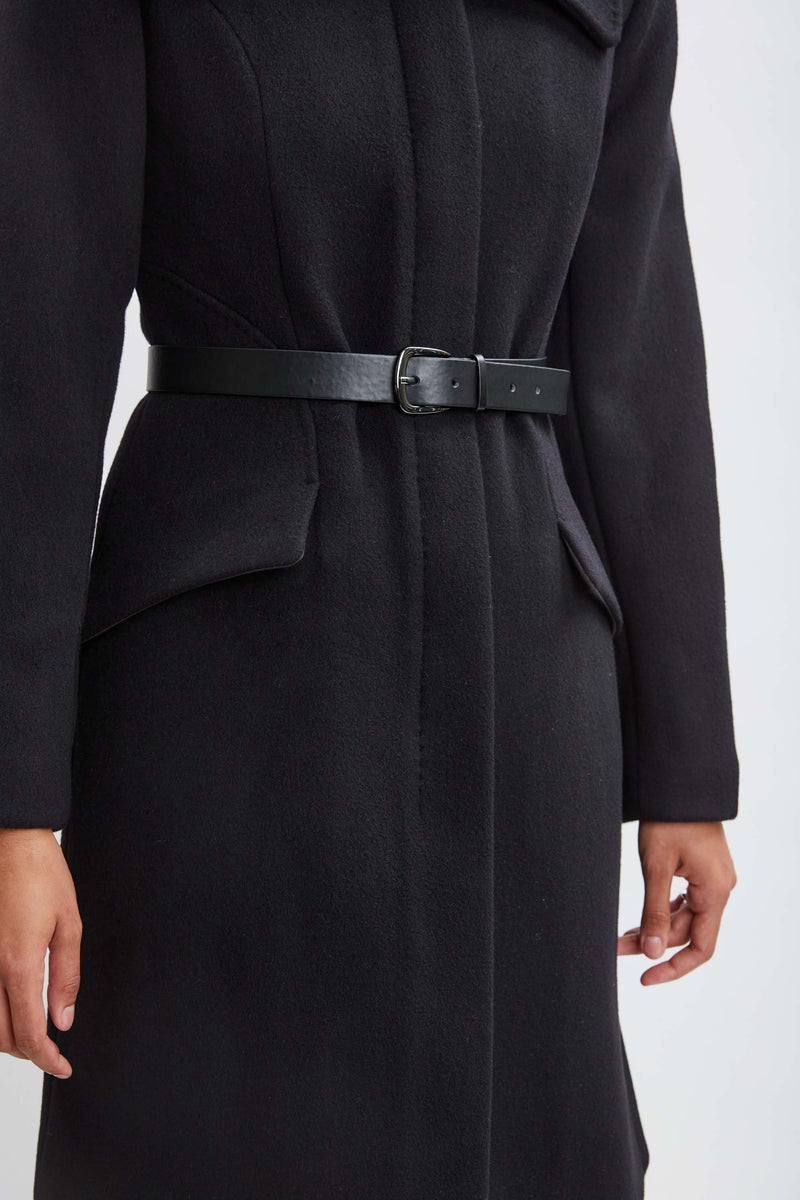 Wool Belted Panel Coat