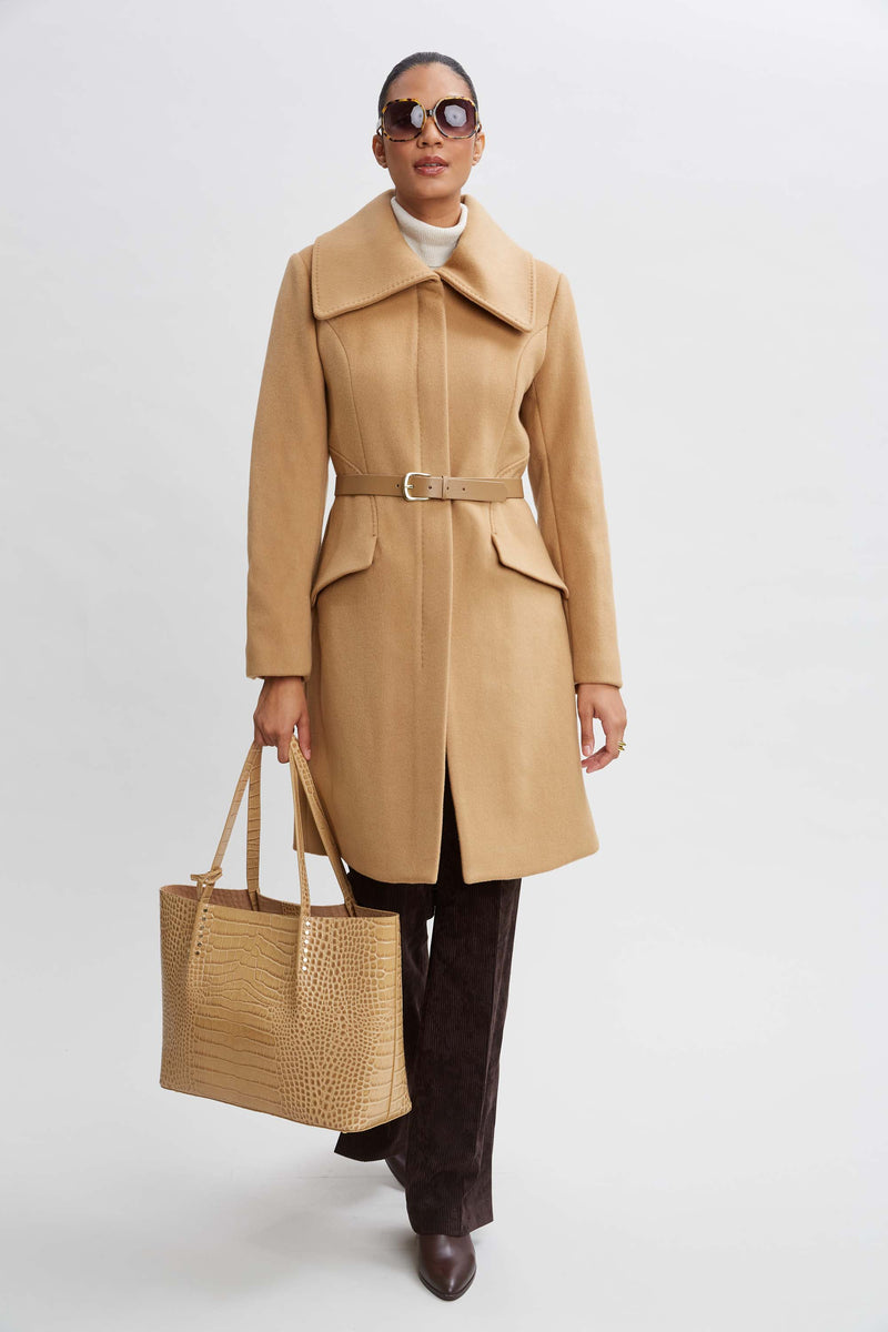 Wool Belted Panel Coat