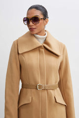 Wool Belted Panel Coat