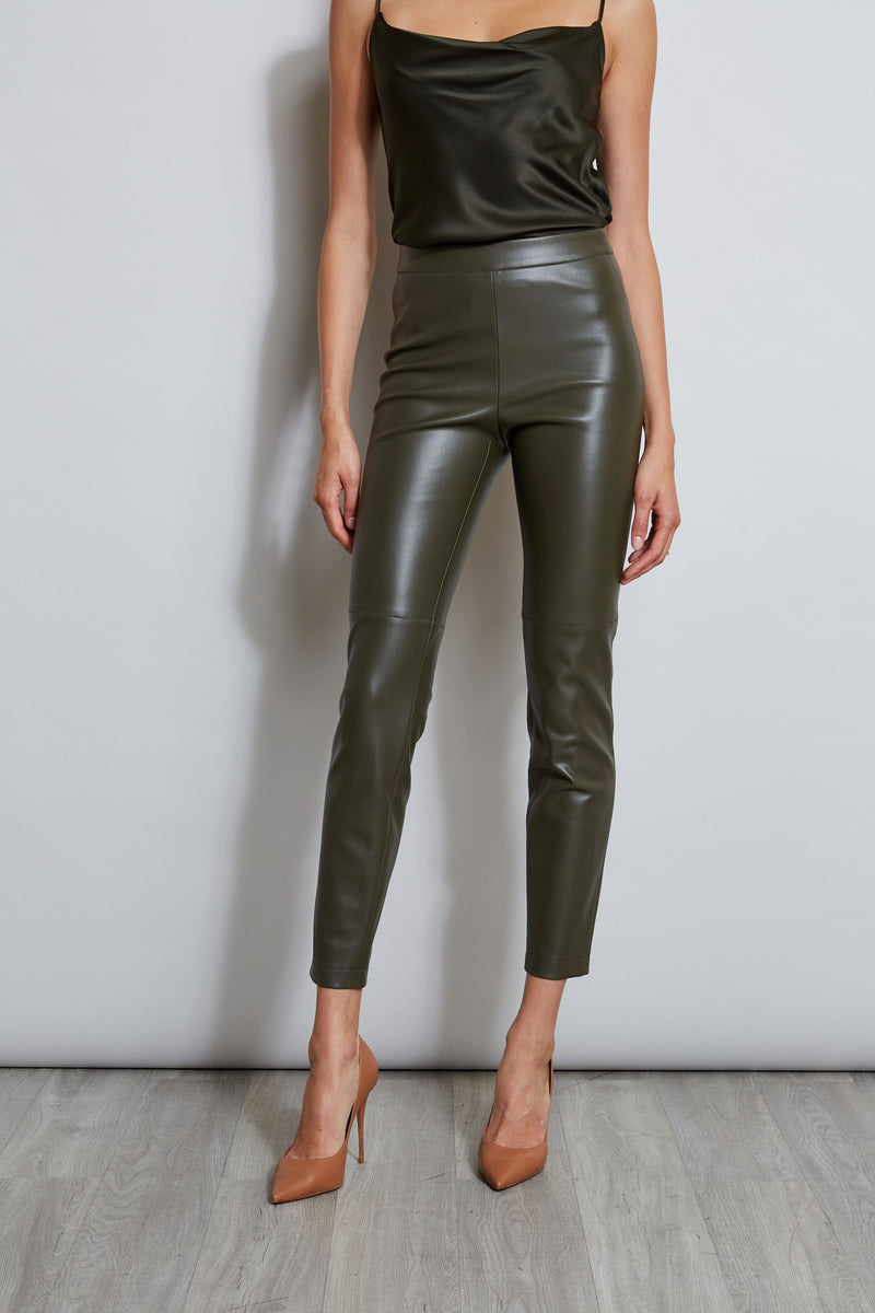 Olive Vegan Leather Leggings – All There Boutique