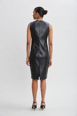 Vegan Leather Side Panel Dress