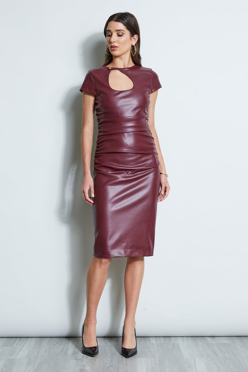 Vegan Leather Keyhole Dress – Elie Tahari