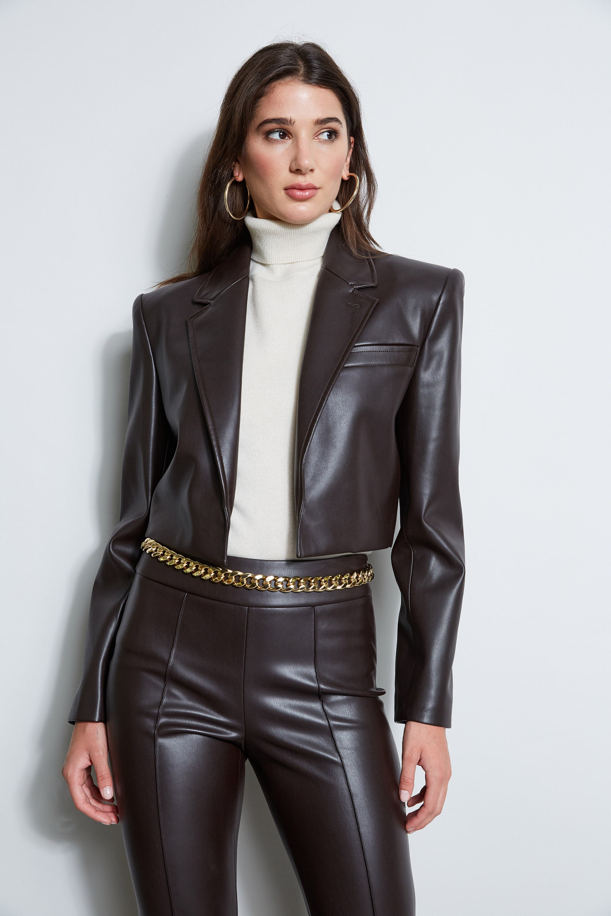 Cropped Vegan Leather Jacket – Elie Tahari